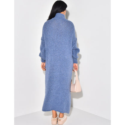 Oversized wool high neck sweater dress